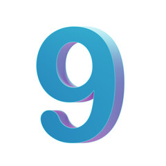 Number 9 3D Illustration 