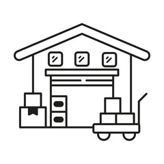 warehouse icon vector on white background