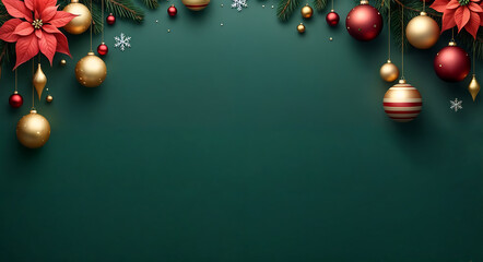 A festive Christmas background banner with copy space.