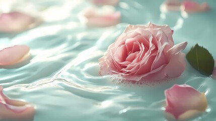 Digital technology Pink rose milk Flow swirl illustration poster background