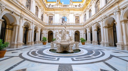 Obraz premium Majestic Renaissance Architecture of Palazzo Pitti Courtyard in Florence Italy