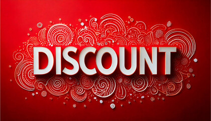 Discount Text on Red Background