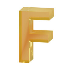 Alphabet F 3D Illustration 