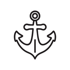 Minimalist Anchor Line Art Vector Design