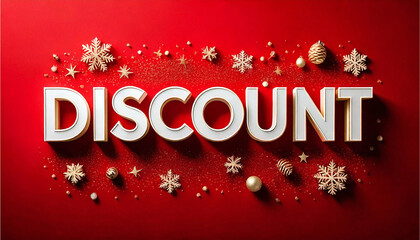 Discount Text on Red Background