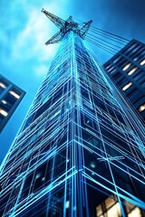 Fototapeta premium A visualization of energy stocks climbing a financial growth chart