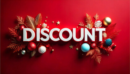 Discount Text on Red Background