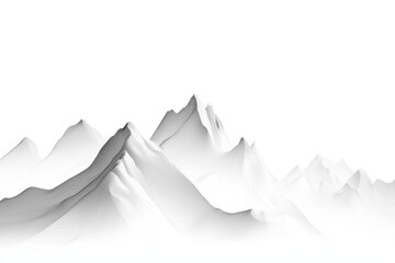 Fototapeta premium A serene black-and-white landscape featuring snow-capped mountains against a dark background, evoking tranquility and natural beauty.