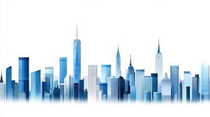 Obraz premium Futuristic Cityscape with Towering Skyscrapers and Bustling Urban Development