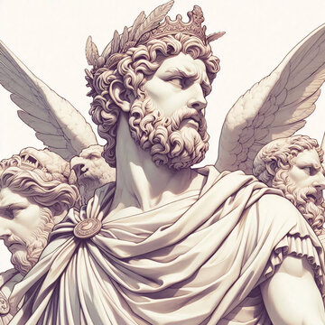 angel with wings. fictional. digital illustration.