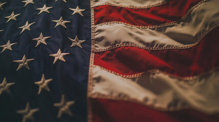 American Flag in Warm Sunlight