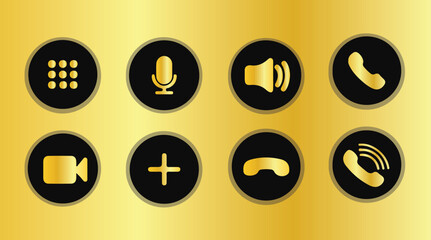 Luxury gold colour contact icon 