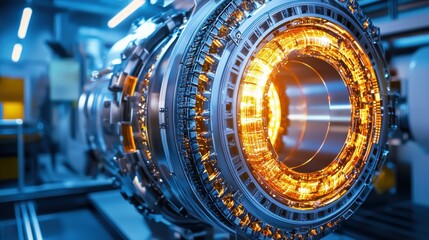 Fototapeta premium Futuristic Particle Collider in Scientific Research Facility