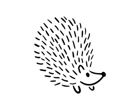 recommend clip art: Cartoon doodle hand drawn cute hedgehog. Hand-drawn adorable hedgehog. Forest animals. Outline drawing for children.