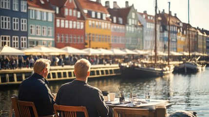 Scandinavian couple refining retirement plans with an advisor in Copenhagen, Denmark