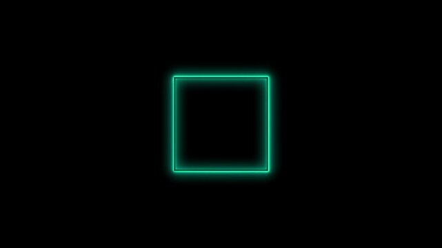  Neon rectriangle frame loop animation. rectriangular glowing frame with moving line. neon shape line animation.Neon animation.