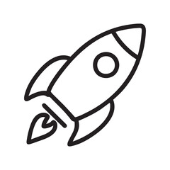 Clean Rocket Illustration in Simple Line Art Style