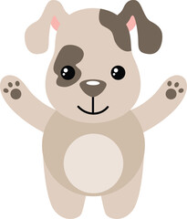 Happy puppy isolated on white