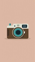 Fototapeta premium Minimalist Retro Camera, SImple and Minimalist Background, Vector Graphic Wallpaper