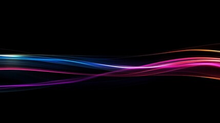 A vibrant, abstract wave of colors on a black background, suggesting motion and energy.