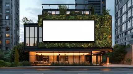 Outdoor billboard positioned on a modern building facade for impactful advertising