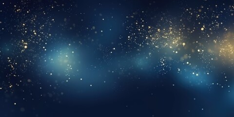 Obraz premium A close-up view of a blue and gold background with stars. Suitable for celestial, festive, or glamorous design projects such as invitations, holiday-themed graphics.glitter lights. de focused. banner
