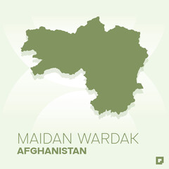 Fototapeta premium Maidan Wardak vector map, Vector map of Maidan Wardak, editable eps, AI files, Vector illustration of Maidan Wardak vector map