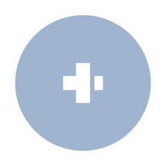 Fototapeta premium A white medical cross on a blue circle, symbolizing healthcare and medical services.