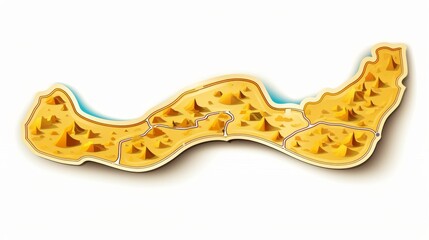 Winding road trip route with pin pointer on a clean white background   vector eps 10 design