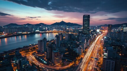 Fototapeta premium Part-time teen workplace in Seoul, South Korea, fostering teamwork and professional growth