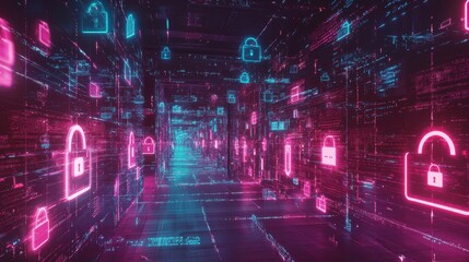 Digital Privacy Protection: Visual Representation of Data Security with Abstract Locks