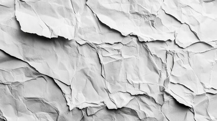 Fototapeta premium Close-up of crumpled, textured white paper.