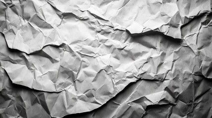 Fototapeta premium Close-up of crumpled, textured white paper. (1)