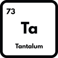 Tantalum chemical element icon isolated on white background . Tantalum icon vector