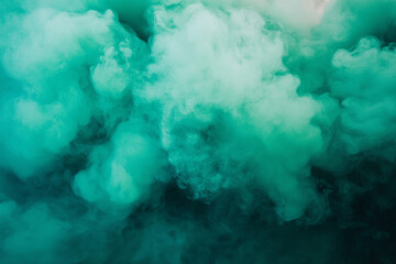 Green smoke steam on black background   