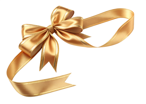Elegant Ribbon Bows on Transparent Background for Gift Wrapping and Decorative Designs