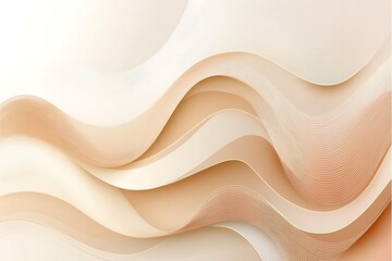 Obraz premium Abstract waves in soft beige tones create a soothing, modern design.