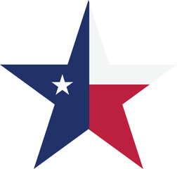 Texas flag star isolated on white background . Texas flag ibn star shape . Vector illustration