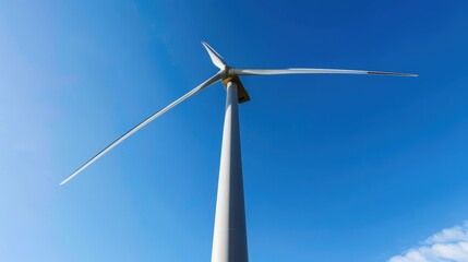 Wind Turbine Against a Clear Blue Sky