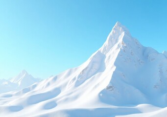 Majestic snow-capped mountain range towers under clear blue skies during midday light