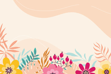Floral Background Flat Illustration Vector