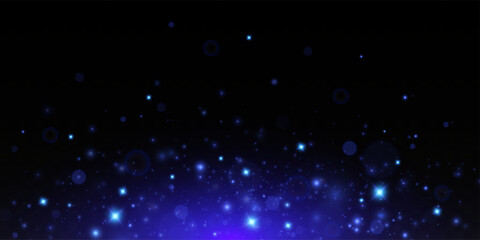 Light blue glow effect. Dust, luxurious decoration. Vector illustration. Christmas flash.