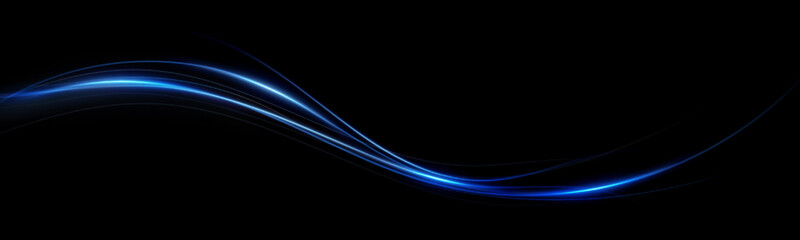 Abstract lines.Neon lines of speed and fast wind. effect of moving at the speed of light. Blue glow effect. Magic shiny line. Neon. Background.