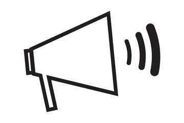 Megaphone icon vector and Loudspeaker megaphone symbol on white background.