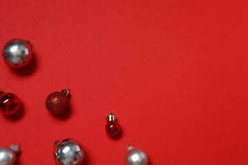 Festive Christmas background with various balls
