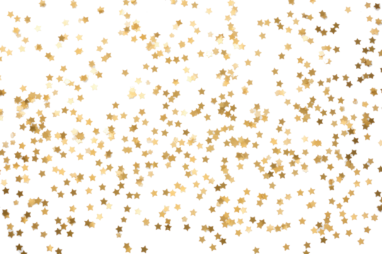 Gold Star Confetti on transparent background