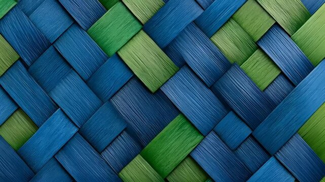 Woven blue and green pattern background evokes concepts of sustainability and eco-friendly design