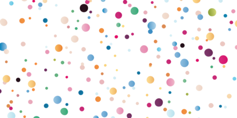 colorful confetti on transparent background