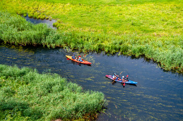 Rafting down the Krutynia river, Warmian-Masurian Voivodeship, Poland	
