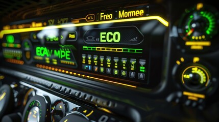 Naklejka premium Modern Dashboard Display with Eco Indicators